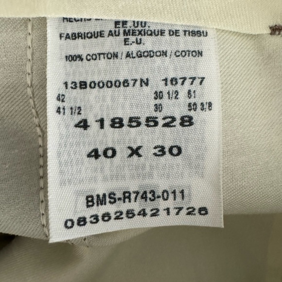 LEE (No Iron) Men’s Brown Relaxed Fit 100% Cotton Dress Pants-Size 40 X 30 - Picture 3 of 9